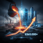 2000-2026 bakır fiyatları artış grafiği ve sanayi kullanımı illüstrasyonu.